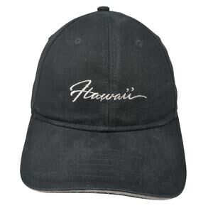 Hawaii Strapback Baseball Cap Black OS Adjustable Surfware Hawaiian Classics